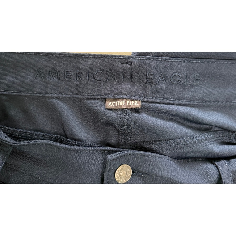 American Eagle Active‎ Flex Mens 38x30 Navy Blue Golf Pants Polyester Stretch - Picture 3 of 9